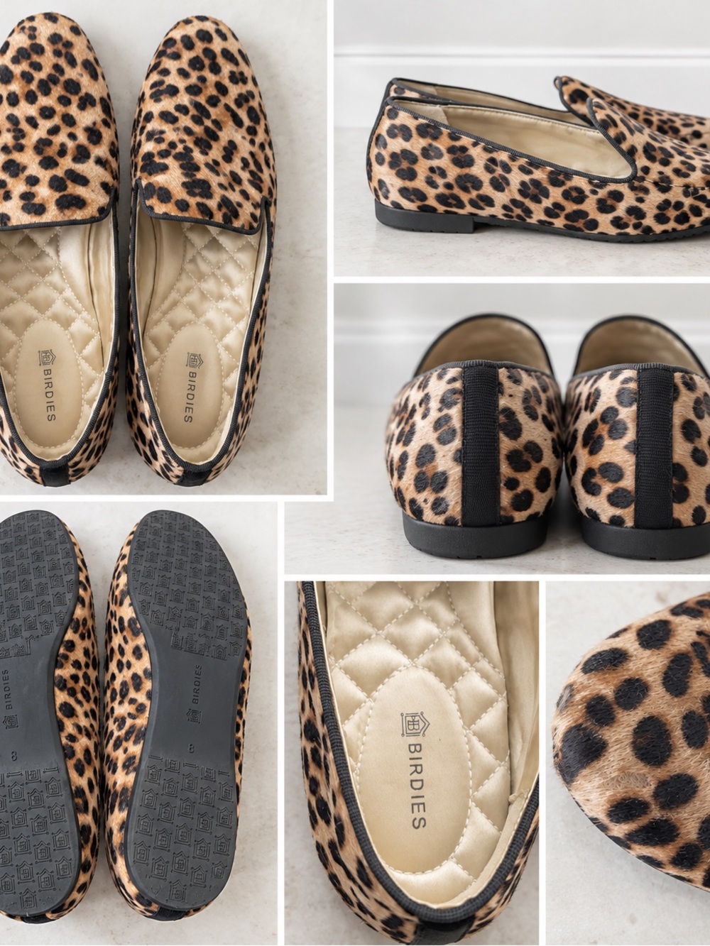 Birdies Leopard Print Loafers in Tan and Black